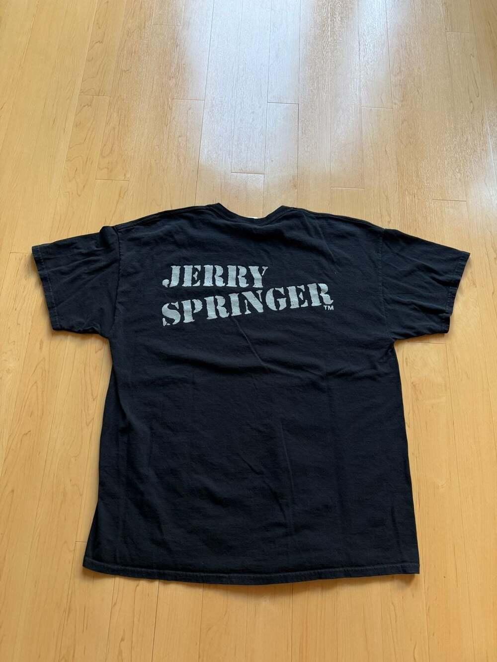 Y2K Jerry Springer Logo Double Sided Black Promo T-Shirt